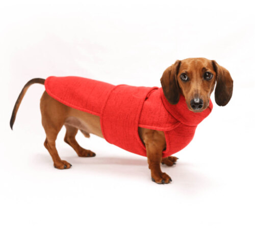 red sweater fleece wrap