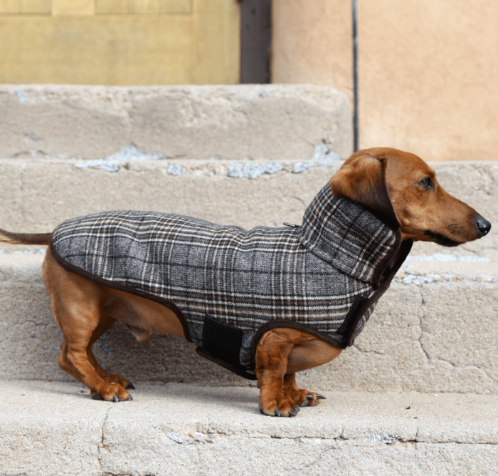 Brown & Black Plaid Wool Coat - Image 2