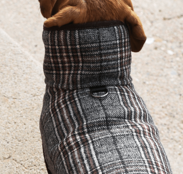 Brown & Black Plaid Wool Coat - Image 3