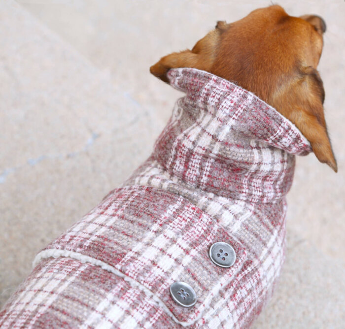 Brick Red Plaid Wool Coat - Image 3