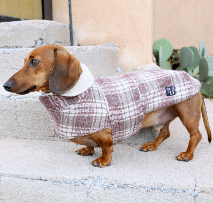 Brick Red Plaid Wool Coat - Image 4